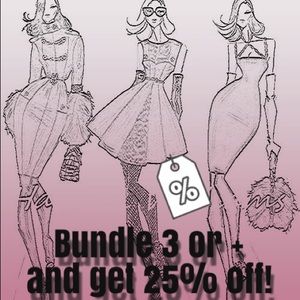 25% off for the purchase of 3 or more items!